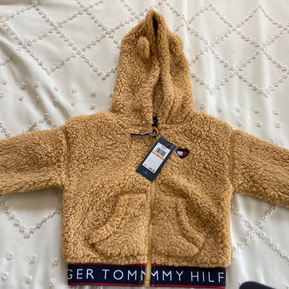 Toddler girl Tommy Hilfiger zip up fleece jacket super soft